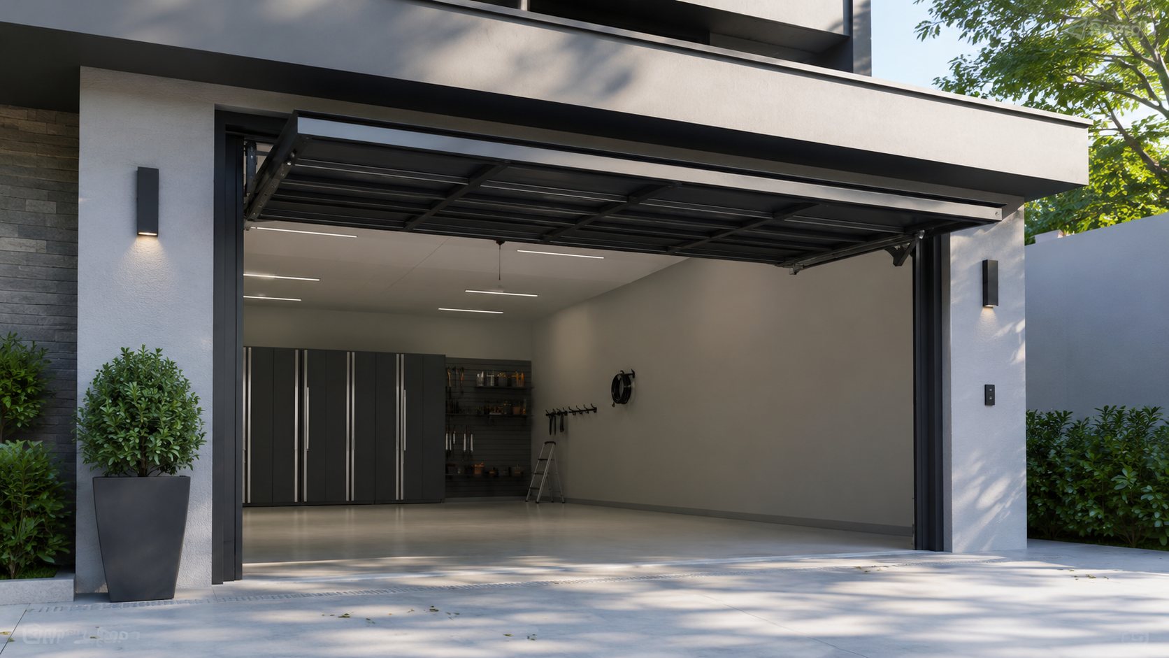Portão de elevação basculante em garagem na Grande Florianópolis